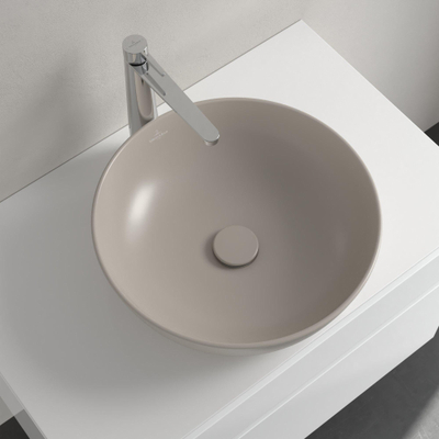 Villeroy & Boch Artis opzetwastafel - 43cm rond - zonder kraangat CeramicPlus - almond (beige)