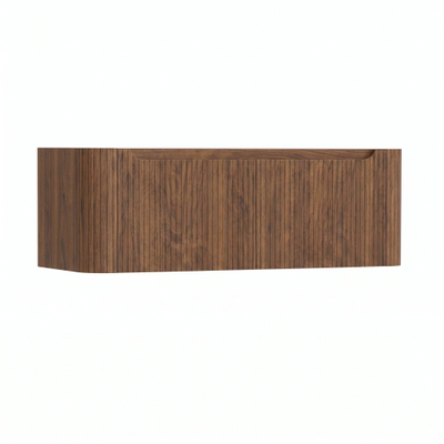 H&R Badmeubelen Juice Wastafelonderkast - 120x45x40cm - afgeronde hoeken - 3D-front - 2 lades - geïntegreerde greep - dark oak