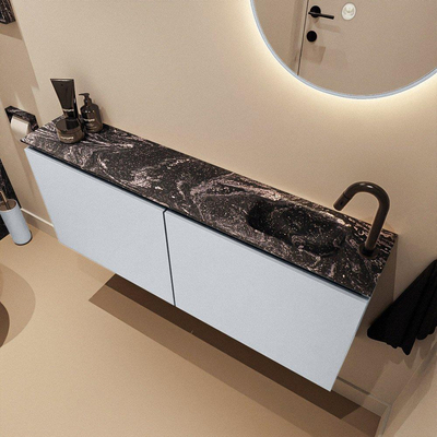 MONDIAZ TURE-DLUX 120cm toiletmeubel Clay. EDEN wastafel Lava positie rechts. Met 1 kraangat.