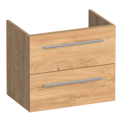 BRAUER Trust meuble sous-lavabo peu profond 60 sans poignées rapportées 2 tiroirs à fermeture douce et 1 découpe pour siphon - Forest Tan