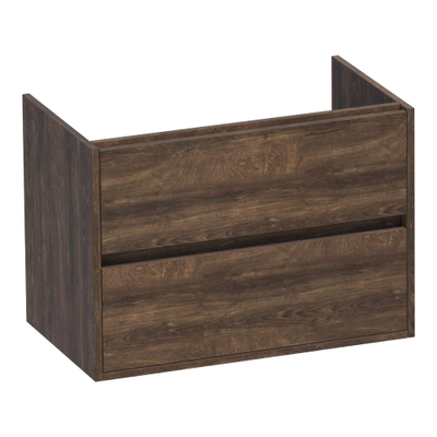 BRAUER Adore wastafelonderkast - 80x46x55cm - 2 softclose lades - greeploos - 1 sifon uitsparing - Grove