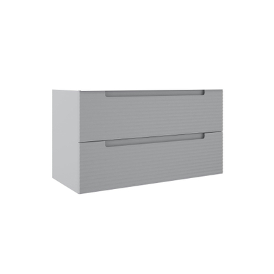 Saniclass Prime Balance Wastafelonderkast - 100x55x44.9cm - 2 lades - Geintegreerde greep - MDF - mat greige (grijs) SHOWROOMMODEL