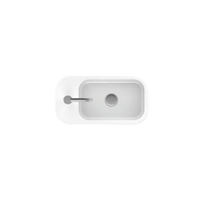 Crosswater Popolo Lave-mains 48x25x16cm 1 trou de robinet gauche blanc brillant