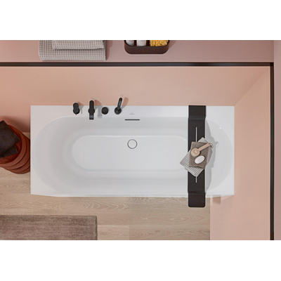 Villeroy & boch Loop duobad - 180x80cm - rechthoek/binnenbad ovaal - acryl Wit Alpin glans