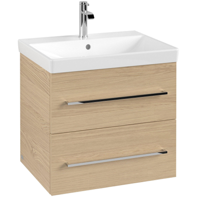 Villeroy & Boch Avento Wastafelonderkast - 2 uittrekladen - 576x514x484mm - Nordic Oak (hout)