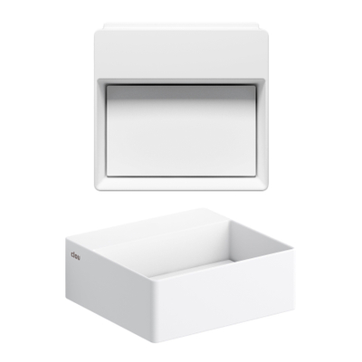 Clou Flush Lavabo pour WC - 28x27x10cm - avec plaque de vidage - avec bonde - trou de robinet prépercé - blanc mat