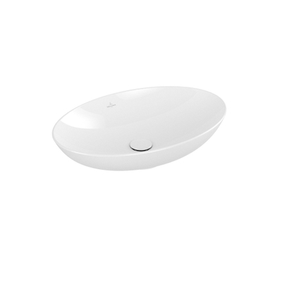 Villeroy & Boch Loop & Friends opzetwastafel - 62x42cm - zonder kraangat - met overloop - White Alpine (glans wit)
