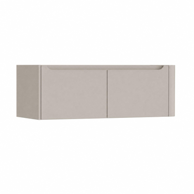 H&R Badmeubelen Juice Meuble sous lavabo - 120x45x40cm - angle droit arrondi - 2 tiroirs - poignée intégrée - beige mat
