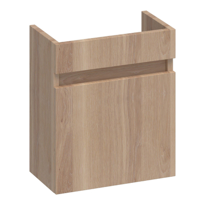 BRAUER Solution Fonteinonderkast - 40x45x22cm - 1 linksdraaiende deur - doorlopende lamellen - geborsteld hout - Smoked oak