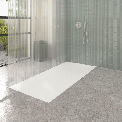 Villeroy & Boch Ecora douchebak - 180x80x4.5cm - afvoer korte zijde - stone white (wit)