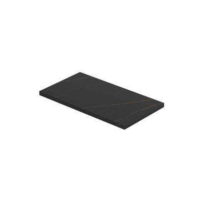 INK Topdeck XS Wastafelblad - 40x22x1.2cm - tbv onderkast - Keramiek - Lauren Black mat