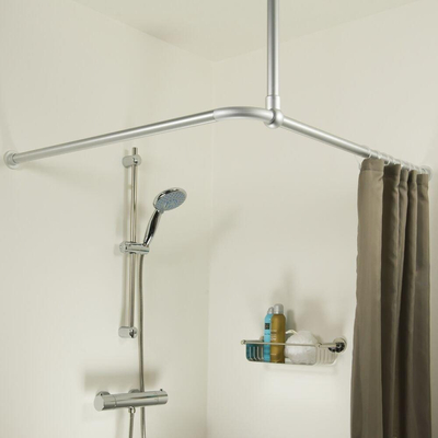 Sealskin Seallux Plafondsteun voor douchegordijnstang 60cm Aluminium Mat aluminium