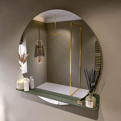 Mondiaz SPOT spiegel – Ø110 cm – met planchet – Army (groen)