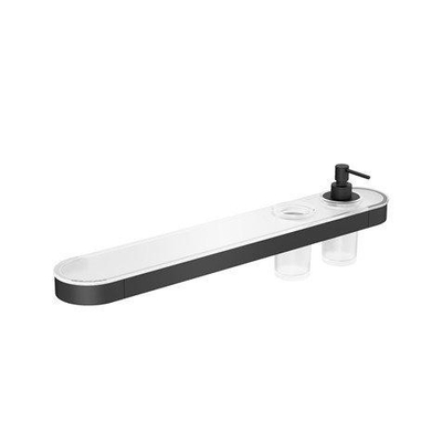 Crosswater Velo Planchet - 60cm - zeepdispenser - bekerhouder - mat zwart