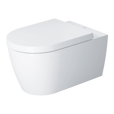 Toilettes suspendu Duravit Starck Me à fond creux sans bride avec HygienGlaze 37x57cm avec fixation dissimulée blanc mat