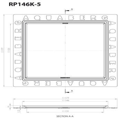 Aquaberg kunststof renovatieput met RVS rooster 146x146mm inbouwhoogte 5mm RVS hoogglans