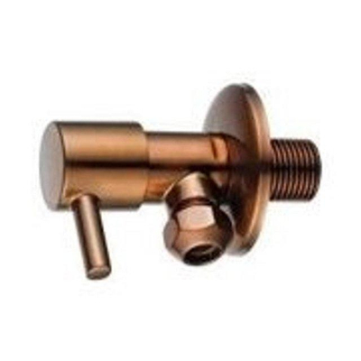 FugaFlow Eccelente Robinet d'arrêt d'angle - coudé - raccord mural 1/2"" - raccord à compression 3/8"" / 10mm pour tuyau - Cuivre brossé PVD (Cuivre)