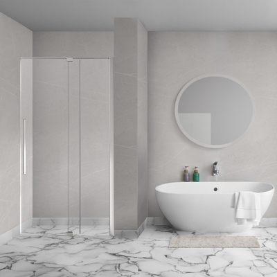 Aqua Vista Taviano Linea porte de niche - 90x200cm - incl. kit de montage - acier inoxydable brossé