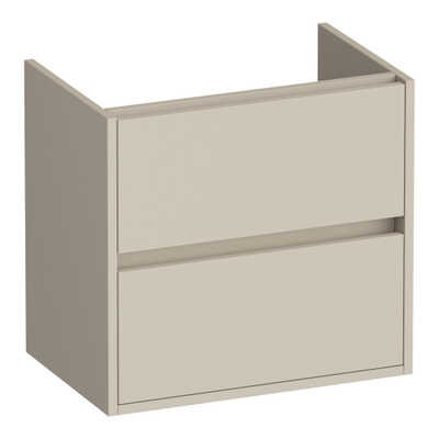BRAUER Adore wastafelonderkast ondiep - 60x39x55cm - 2 softclose lades - greeploos - 1 sifon uitsparing - mat beige