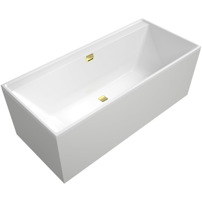 Villeroy & Boch Collaro baignoire d'angle encastrée double en matière synthétique acrylique rectangulaire 180x80x47cm - or/blanc alpin UBA180COR2JV01