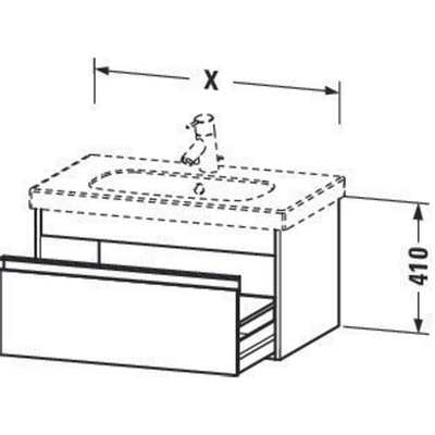 Duravit Ketho Meuble sous-lavabo avec 1 tiroir 80x41x46.5cm pour D Code 034285 basalte