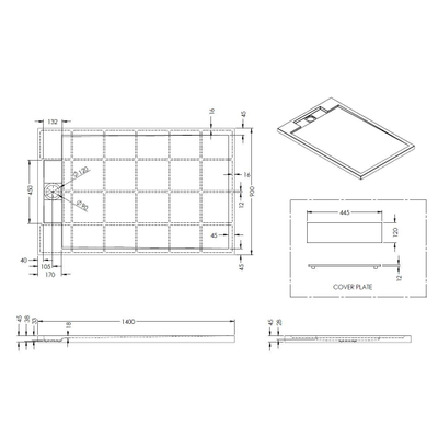 Best Design Decent douchebak Just Solid 140x90x4,5cm mat wit