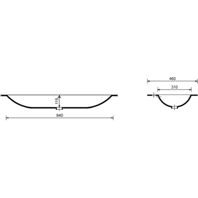 Mondiaz BIG MEDIUM Lavabo encastré - B101xH1.2cm - 1 trou de robinet - cuve au milieu - solid surface Frappe mat (Multi)