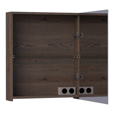 BRAUER Impress armoire de toilette – 59 x 70 x 15 cm – ouverture à droite, porte-miroir double face – Chêne noir