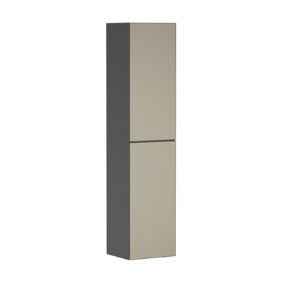 Hansgrohe Xevolos E Armoire haute - 176x40x37cm - 2 portes - façade patterned bronze - push to open - charnière à droite - slate matt grey