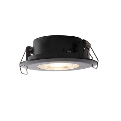 QAZQA Ulo Inbouwspot - 8.2x8.2cm - incl. LED - 3 staps dimbaar - IP44 - rond - mat zwart