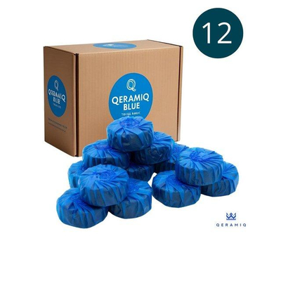 Plaque de commande QeramiQ Push avec support pour blocs de toilette - pour réservoir encastré Geberit UP320 - double chasse - boutons ronds - plastique - incluant 12 blocs de toilette - blanc mat
