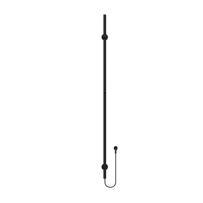 Belrad Rod sèche-serviettes à barre - 150x6.3x12.7 cm - électrique - simple - 60w - 2.5cm - noir mat