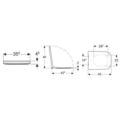 Geberit Smyle Square closetzitting met deksel topfix wit 500238011