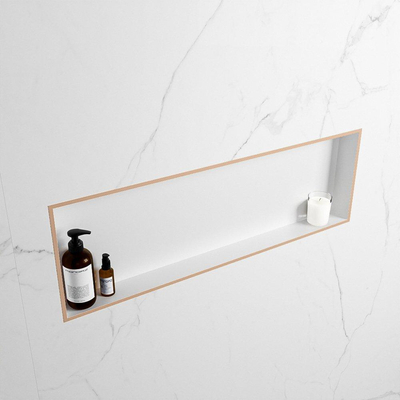 MONDIAZ EASY Nis - 89.5x29.5cm - geschikt voor in- of opbouw - 1 vak - kleur Rosee | Talc
