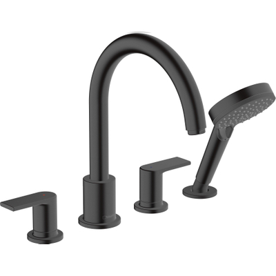 Hansgrohe Vernis Blend Ensemble de robinetterie pour baignoire 4 trous 211mm noir mat