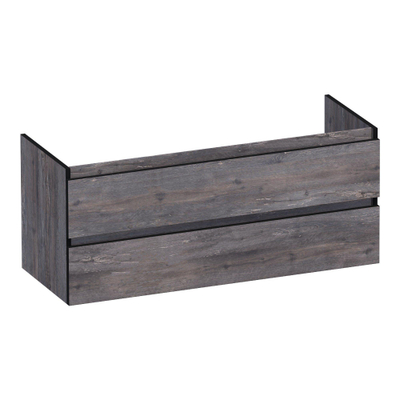 BRAUER Joy Edge wastafelonderkast 120 2 softclose lades - greeploos - 2 sifon uitsparingen - Driftwood