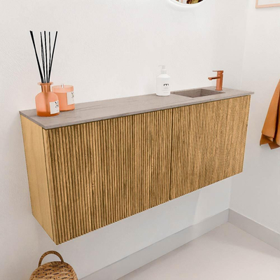 Mondiaz JOYA-DLUX 100cm meuble de toilette - couleur Oak - Vasque FAYE position Droite 1 trou de robinet couleur Saba.