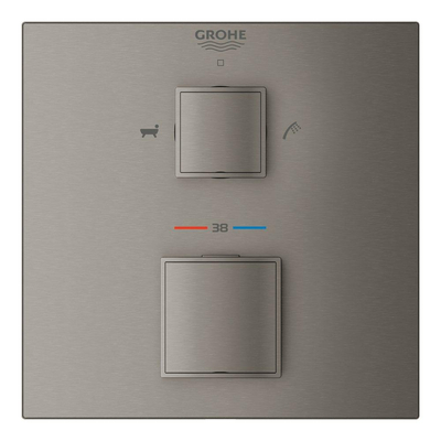 Grohe Grohtherm Cube Mengkraan inbouw - 2 knoppen - bad/douche - brushed hard graphite