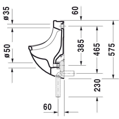 Duravit Starck 3 Cuvette d’urinoir avec fixation et connexion murale avec Wondergliss Blanc