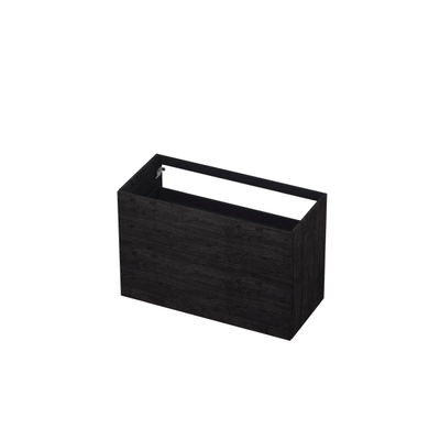 INK P2o Wastafelonderkast - 100x45x65cm - 2 lades - push to open - met rechte opdekfronten - MFC - Houtskool eiken