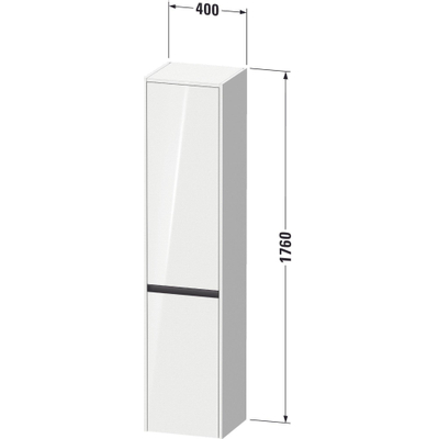 Duravit Ketho.2 Armoire haute 40x36x176cm 2 portes à charnière gauche Panneau de particules Chêne (noir) Mat
