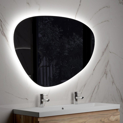 BRAUER Organic Miroir avec éclairage LED autour asymétrique 120x80cm intensité réglable avec télécommande