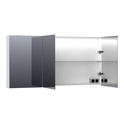 BRAUER Impress Deluxe armoire de toilette – 139 x 70 x 15 cm – LED indirecte – Blanc mat