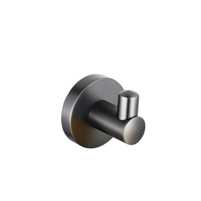 Fortifura Calvi Toiletset - toiletborstelhouder - open - handdoekhaak - toiletrolhouder - zonder klep - geborsteld gunmetal