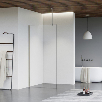 Fortifura Galeria Douche à l'italienne - 70x200cm - Clair - Bras plafond - Acier inoxydable brossé
