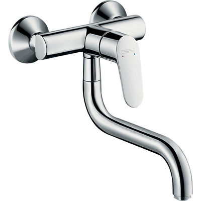 Hansgrohe Focus m41 keukenkraan - voor wandmontage - met koppelingenHOH=15cm - hoogglans chroom