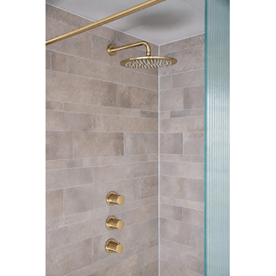 Crosswater MPRO inbouw regendoucheset – Ø20 cm hoofddouche – staafhanddouche – 3 hendels – messing geborsteld