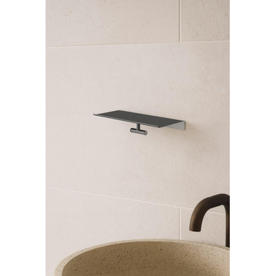 Hotbath &MORE Dubbele Handdoekhaak - voor planchet serie - PVD - geborsteld gunmetal (antraciet)