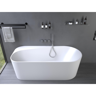 Ideavit Viva baignoire îlot demi-freestanding 170x80cm Acrylique blanc mat