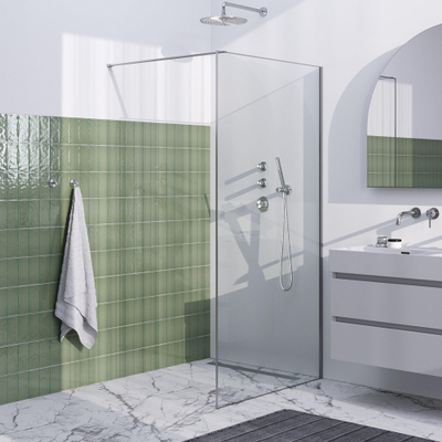 BRAUER Season Inloopdouche helder glas met frame 100x200cm - geborsteld RVS